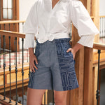 Load image into Gallery viewer, Coordinated denim embroidered shorts
