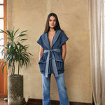 Load image into Gallery viewer, Denim wrap vest
