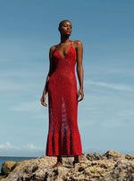 Load image into Gallery viewer, Ipapüle Crochete Red Dress
